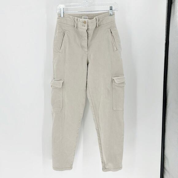Wilfred Free Modern Cargo Pants Size 4 Cream Denim casual minimalist versatile - Picture 1 of 12